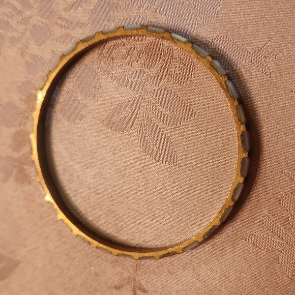 Vintage mother of pearl inlay bracelet 70s goldtoned - Picture 3 of 5